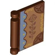 Book Cover with Rose on Medium Nougat/Sand Blue Background Print / Reddish Brown