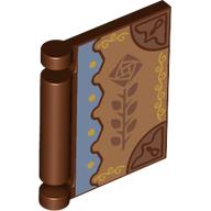 Lego Book Cover with Rose on Medium Nougat/Sand Blue Background print / Reddish Brown