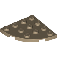 Lego Plate Round Corner 4 x 4 / Dark Tan