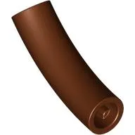 Brick Round 1 x 1 D. Tube with 45° Elbow and Axle Holes (Crossholes) at Each End / Reddish Brown
