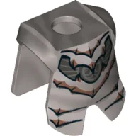 Minifig Neckwear Armor Breastplate with Leg Protection, and Ghost Knight Print / Flat Silver