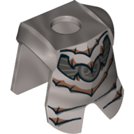 Lego Minifig Neckwear Armor Breastplate with Leg Protection, and Ghost Knight Print / Flat Silver