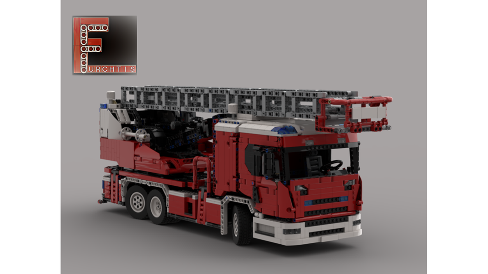 Lego Scania L fire engine with turntable ladder - manual model