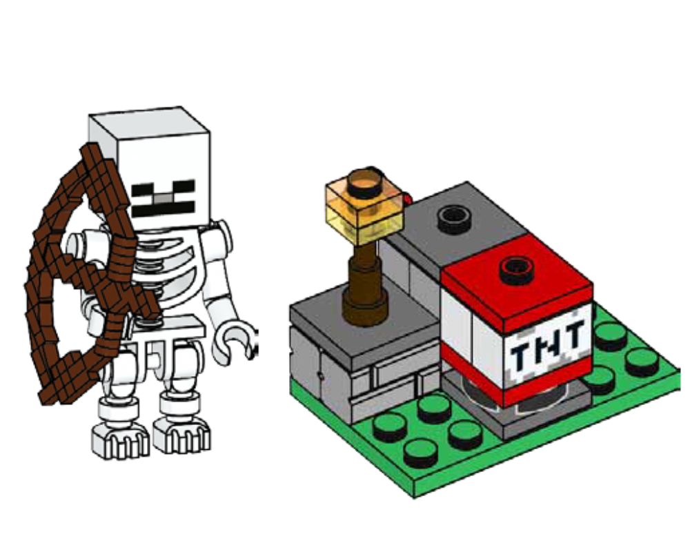 Lego TNT Launcher and Skeleton