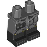 Lego Hips with Dark Bluish Gray Legs and Black Boots Pattern with Black Batman Armor print