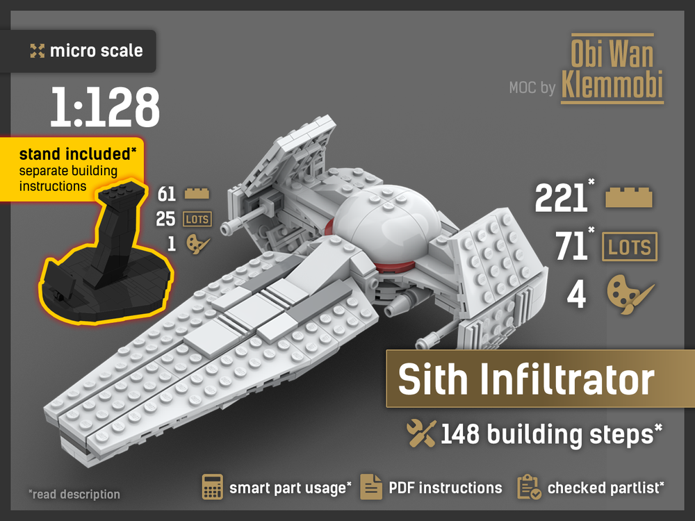 Lego Micro Series Scimitar Sith-Infiltrator, 1:128