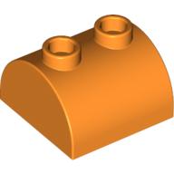 Lego Brick Curved 2 x 2, Two Top Studs / Orange