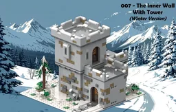 LEGO® / MOC / Brick Creation - Set 007 - The Inner Wall With Tower - Winter Version