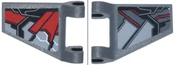 Flag 2 x 2 Trapezoid with Flared Edge with Black, Red, and Light Bluish Gray Panels (Falcon Armor Wings) Pattern on Both Sides Model Right Side (Stickers) - Set 76269