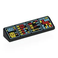 Brick Sloped 30° 1 x 4 x 2/3 with 4 Red/Yellow/Bright Light Blue Control Panels (Enterprise) Print