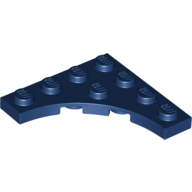 Lego Plate Special 4 x 4 with 3 x 3 Quarter Round Cutout / Dark Blue