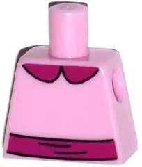 Torso Simpsons Dress with Magenta Collar and Belt Pattern / Bright Pink