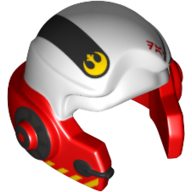 Lego Helmet Rebel with Check Protectors with Resistance A-wing Pilot Print / Red