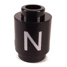 Brick Round 1 x 1 with Letter 'N' Print