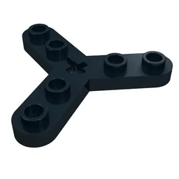 Technic Plate Rotor 3 Blade with Smooth Ends and 6 Studs (Propeller) / Black