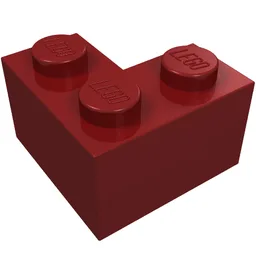 Brick 2 x 2 Corner / Dark Red