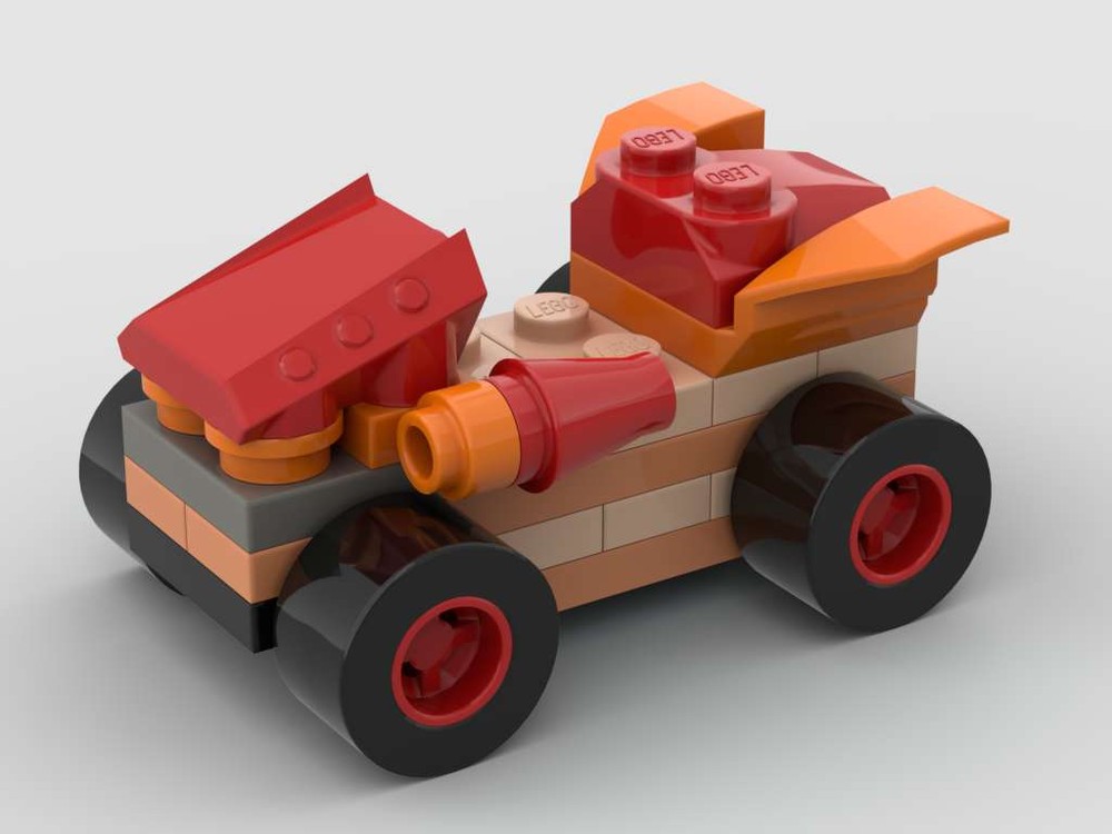 Lego Red Bullet with Fake Pullback motor