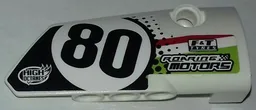 Technic, Panel Fairing # 4 Small Smooth Long, Side B with Number 80, Sponsorship Logos and Black, Lime and Red Styling Pattern (Sticker) - Set 42065