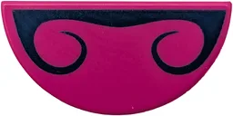 Tile, Round 1 x 2 Half with Dark Blue Nostrils Outline Pattern