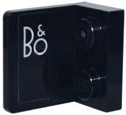 Bracket 1 x 2 - 2 x 2 Inverted with White 'B&O' Logo Pattern Model Left Side (Sticker) - Set 77242
