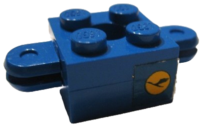 Lego Arm Holder Brick 2 x 2 with Round Top Hole with Arms with Lufthansa Logo Pattern (Sticker) - Set 1561-2