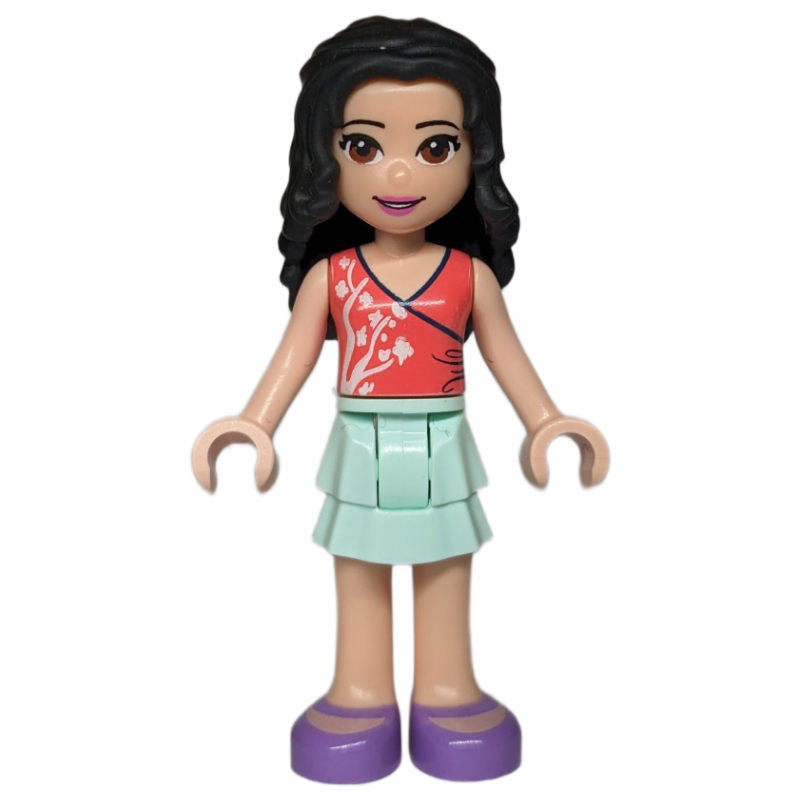 Lego Emma - Coral Top, Light Aqua Skirt, Lavender Shoes