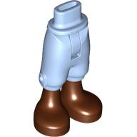 Lego Minidoll Hips and Cropped Trousers with Reddish Brown Boots print / Bright Light Blue