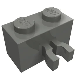 Brick Special 1 x 2 with Vertical Clip [Thick U Clip] / Dark Bluish Gray