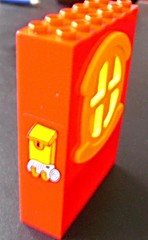 Lego Fabuland Building Wall 2 x 6 x 7 with Round Symmetric Yellow Window with Mailbox and Newspaper Pattern (Sticker) - Set 3678