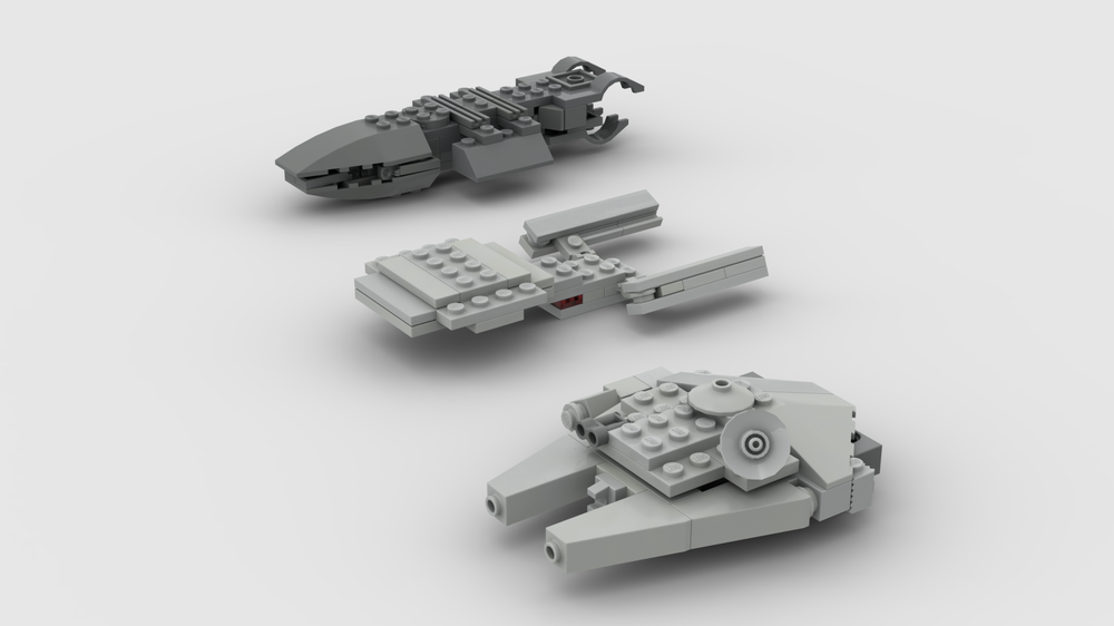 Lego Micro Galactica, Enterprise, and Falcon: Triple Alt Set