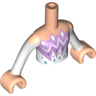 Lego Minidoll Torso Girl with Lavender, Medium Azure, and White Dress Print / Light Nougat