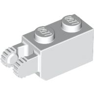 Lego Hinge Brick 1 x 2 Locking with 2 Fingers Vertical End, 9 Teeth / White
