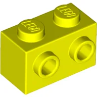 Brick Special 1 x 2 with 2 Studs on 1 Side / Vibrant Yellow
