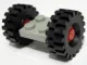 Plate, Modified 2 x 2 with Red Wheels with Black Tires 21mm D. x 9mm Offset Tread Medium (122c01/ 4084) / Light Gray