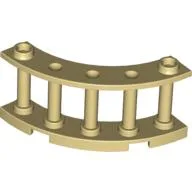 Fence Spindled 4 x 4 x 2 Quarter Round with 2 Studs / Tan