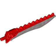 Lego Large Figure Weapon Sword, 11.5L with Sawtooth Back with Flat Silver Blade / Red