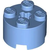 Brick Round 2 x 2 with Axle Hole / Medium Blue