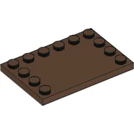Plate Special 4 x 6, Studs on 3 Edges / Brown