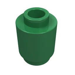 Brick Round 1 x 1 Open Stud / Green