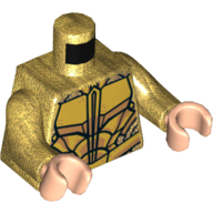 Lego Torso Armor with Metallic Gold Plates Print, Pearl Gold Arms, Light Nougat Hands / Pearl Gold