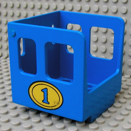 Lego Duplo Train Steam Engine Cabin with Yellow Oval and '1' Print