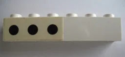 Brick 1 x 6 with 3 Black Spots Left Pattern (Sticker) - Set 364