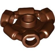 Lego Plate Special 1 x 1 with Hole Through Stud, 3 Bars and 3 Bar Holes / Reddish Brown