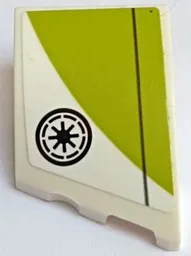 Wedge 3 x 2 Right No Studs with Lime Panel, Black Line and SW Galactic Republic Logo Pattern (Sticker) - Set 75333