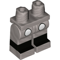 Lego Hips with Flat Silver Legs and Black Boots Pattern with Silver Toes / Flat Silver