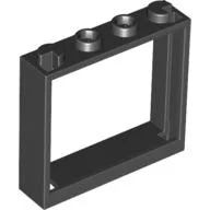 Window 1 x 4 x 3 without Shutter Tabs / Black