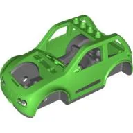 Duplo Toolo Car Chassis with Bright Green Body and Dark Bluish Gray Interior / Bright Green