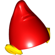Lego Hat, Elf Ears with Red Hat Print / Yellow