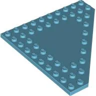 Wedge Plate 10 x 10 Cut Corner [No Centre Studs] / Medium Azure