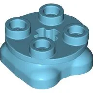 Feet, 2 x 2 x 2/3 with 2 Feet, 4 Studs on Top / Medium Azure